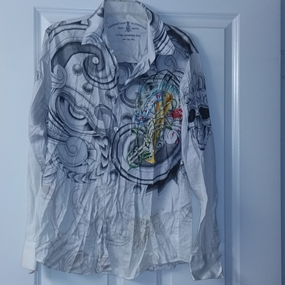 Vintage christian audigier shirt